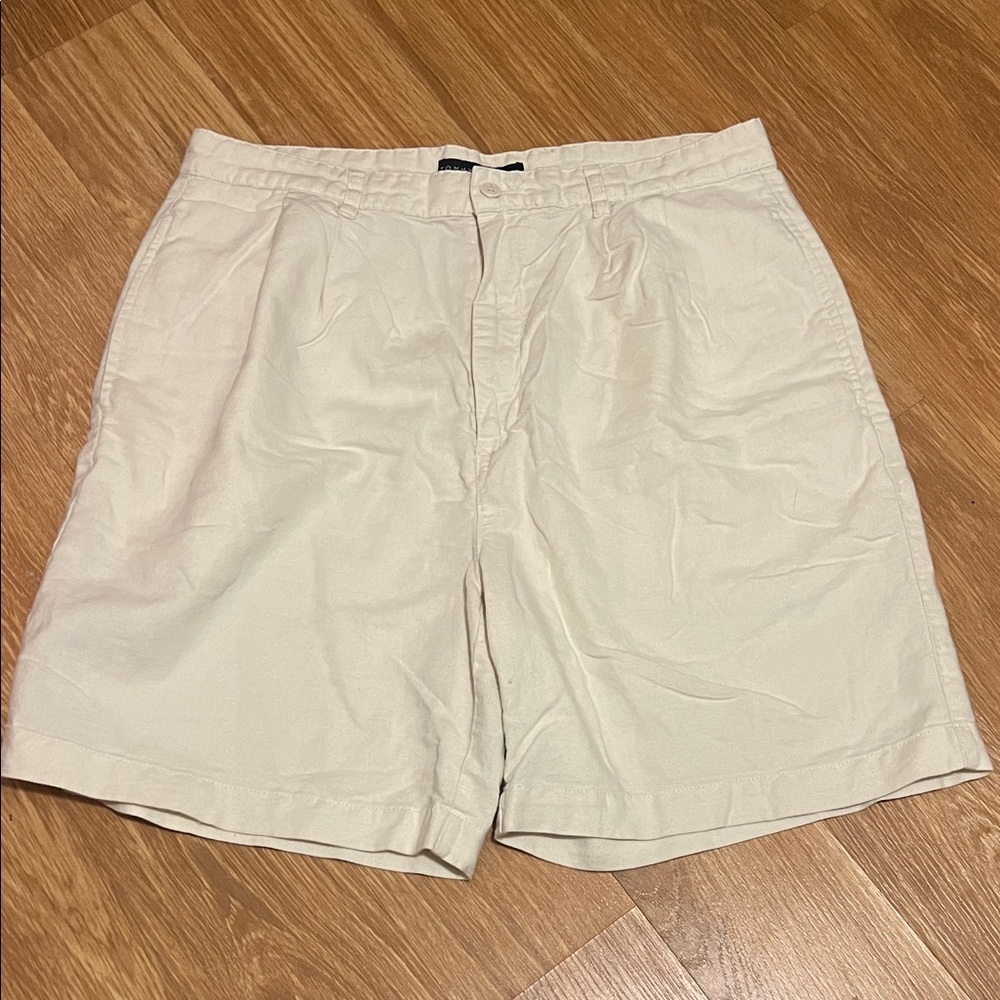 Tommy Hilfiger Light Tan Shorts pockets 53%linen size 36
